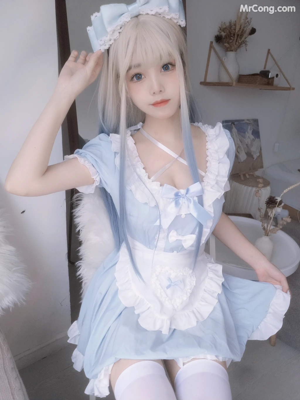 Coser@蜜汁猫裘 Vol.085: 蓝女仆 (27 photos + 2 videos) – Page 3