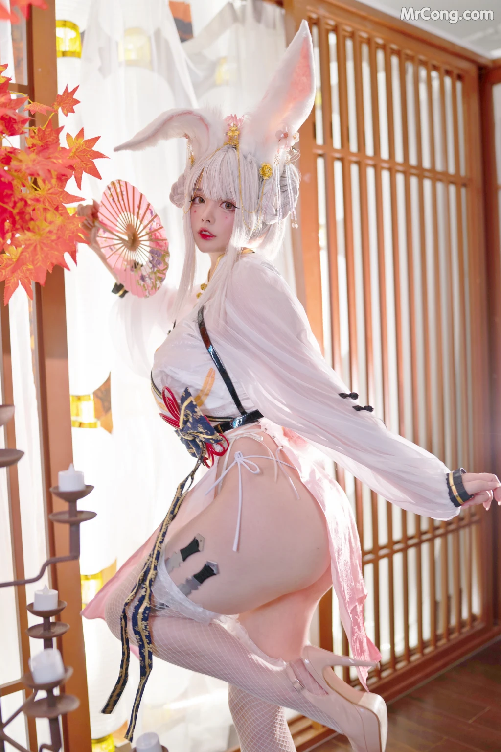 Coser@NinJA阿寨寨 No.005: 肉肉大白兔 (55 photos + 1 video)