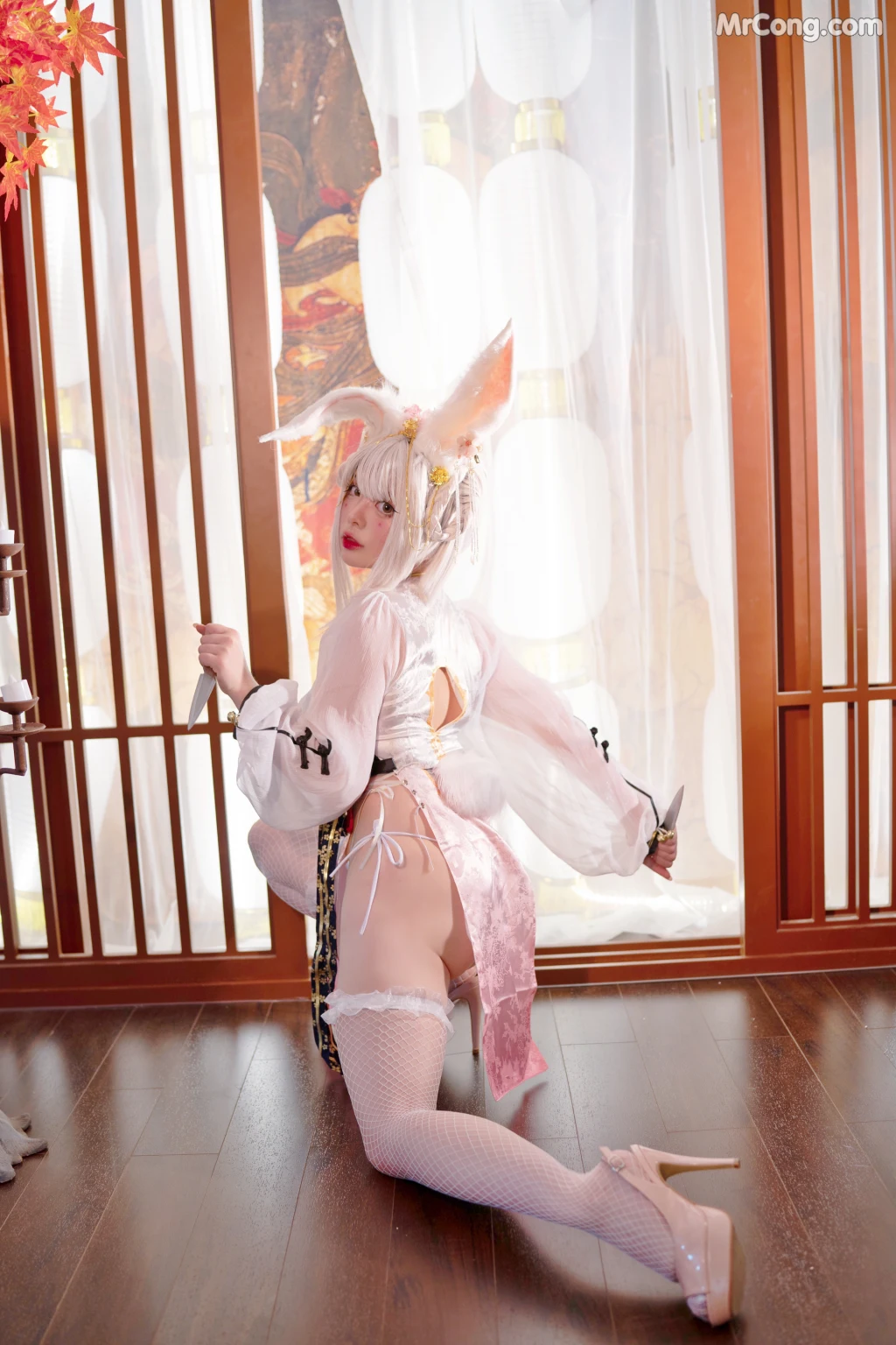 Coser@NinJA阿寨寨 No.005: 肉肉大白兔 (55 photos + 1 video)