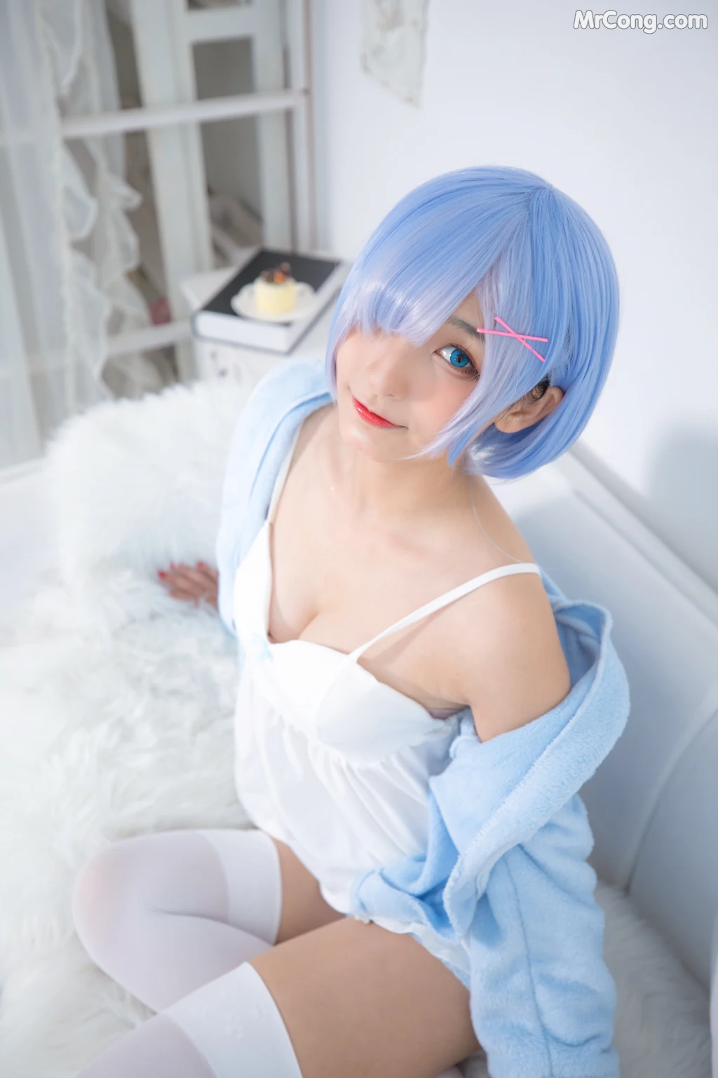 Coser@神楽坂真冬 Vol.005: 蕾姆 Milk by blue (150 photos)