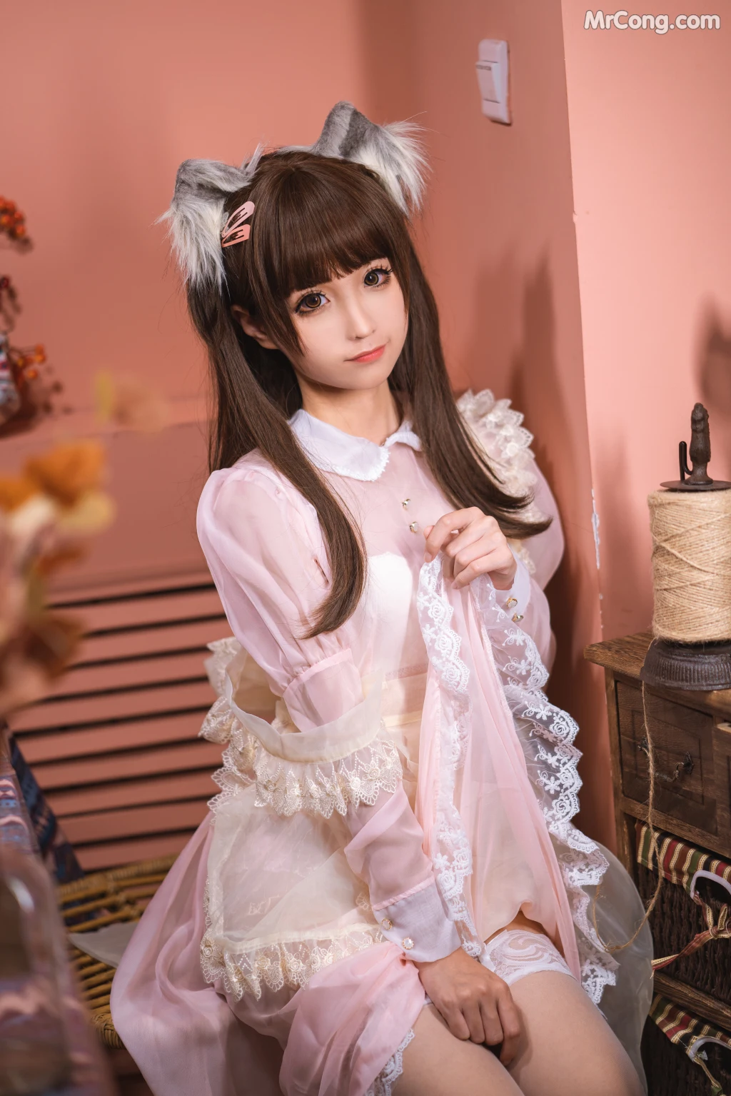 Coser@蠢沫沫 (chunmomo) Vol.043: 粉透明女仆 (34 photos) – Page 3