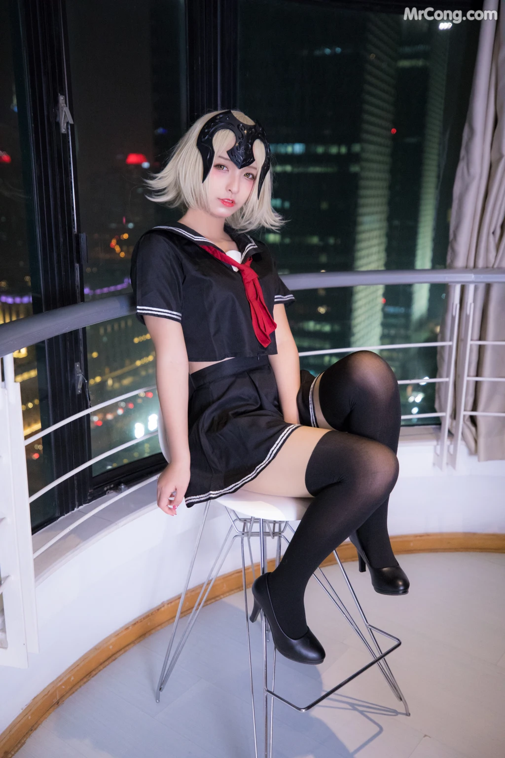 Coser@神楽坂真冬 Vol.013: 放课后领域 学园黑贞 (154 photos)