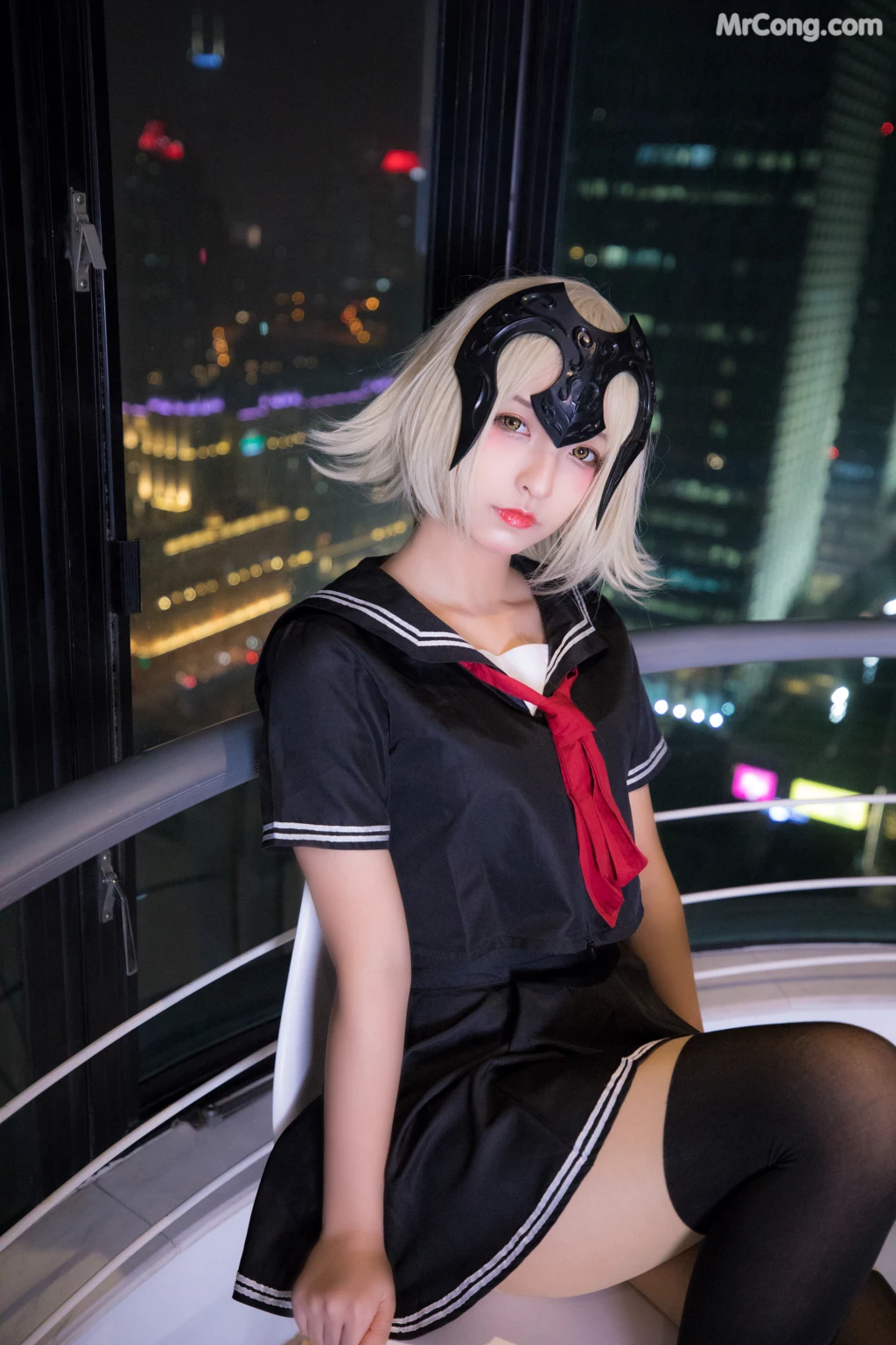 Coser@神楽坂真冬 Vol.013: 放课后领域 学园黑贞 (154 photos)