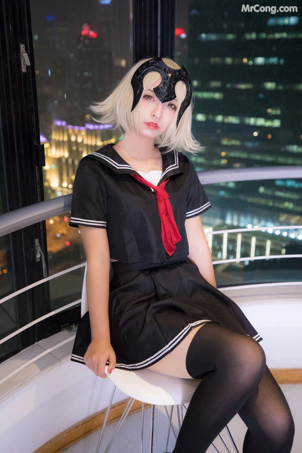 Coser@神楽坂真冬 Vol.013: 放课后领域 学园黑贞 (154 photos)
