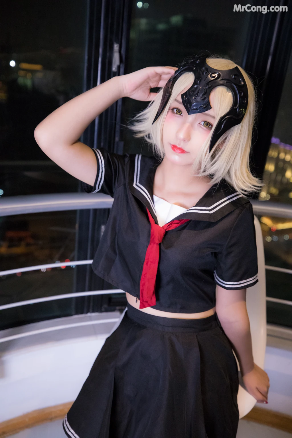 Coser@神楽坂真冬 Vol.013: 放课后领域 学园黑贞 (154 photos)