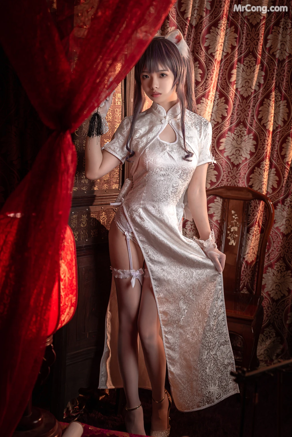 Coser@雯妹不讲道理 No.006: 白丝吊带袜 (15 photos) – Page 2