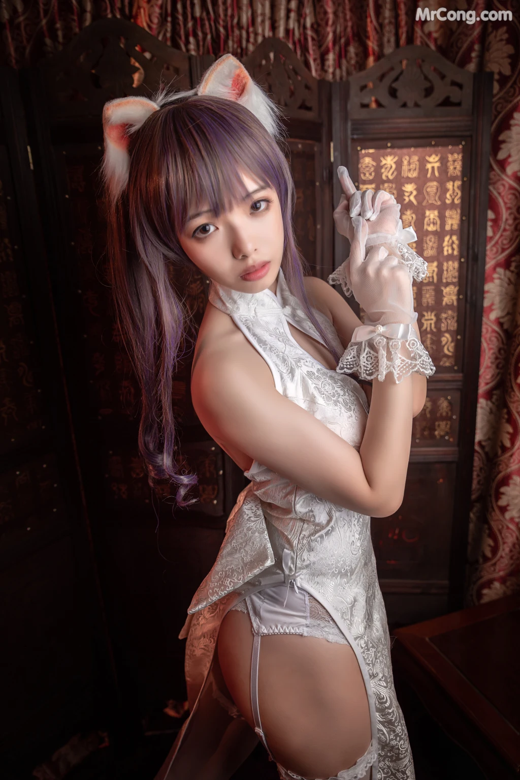 Coser@雯妹不讲道理 No.006: 白丝吊带袜 (15 photos) – Page 2