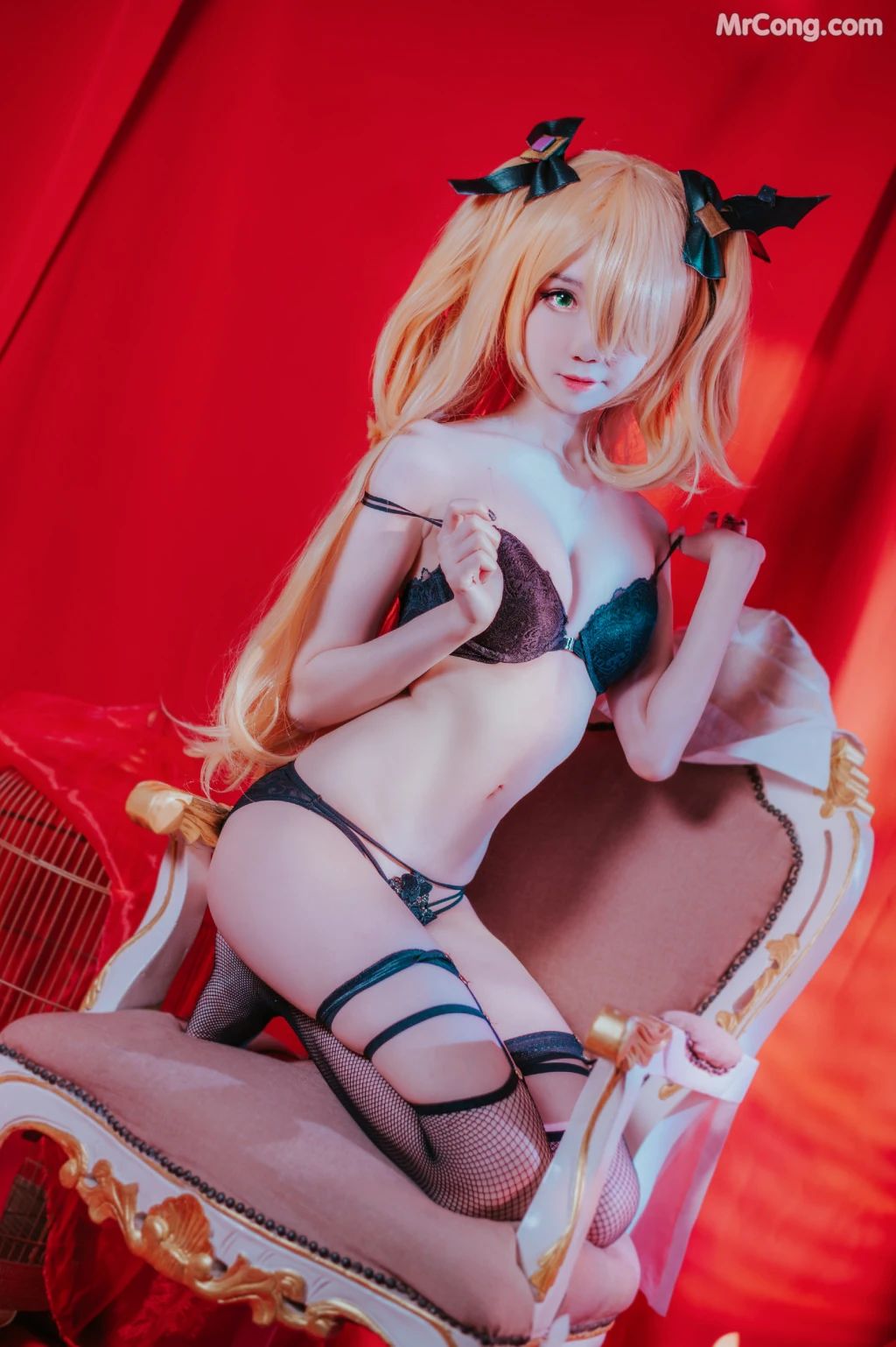 Coser@Sally多啦雪 (Sally Dorasnow): Fischl Gothic Lingerie (53 photos)
