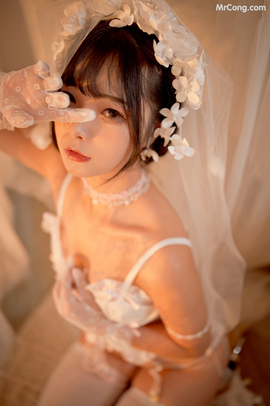 Coser@yuuhui玉汇 No.004: 纯白花嫁 (60 photos)