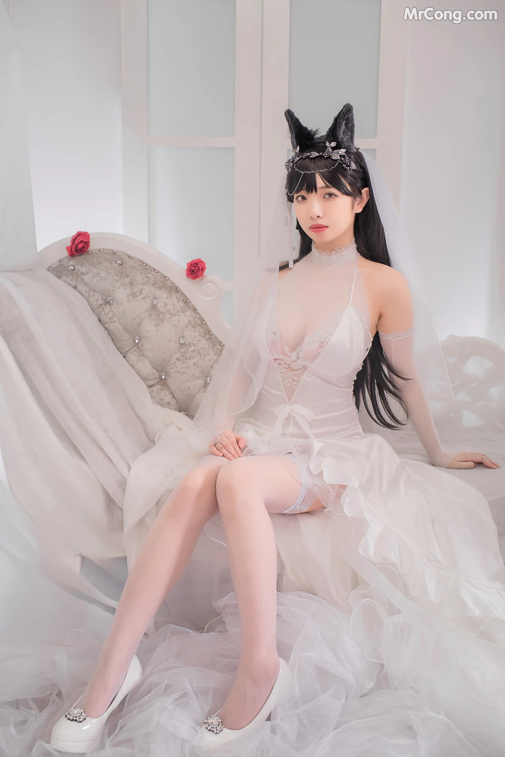Coser@雯妹不讲道理 No.021: 爱宕花嫁 (32 photos)