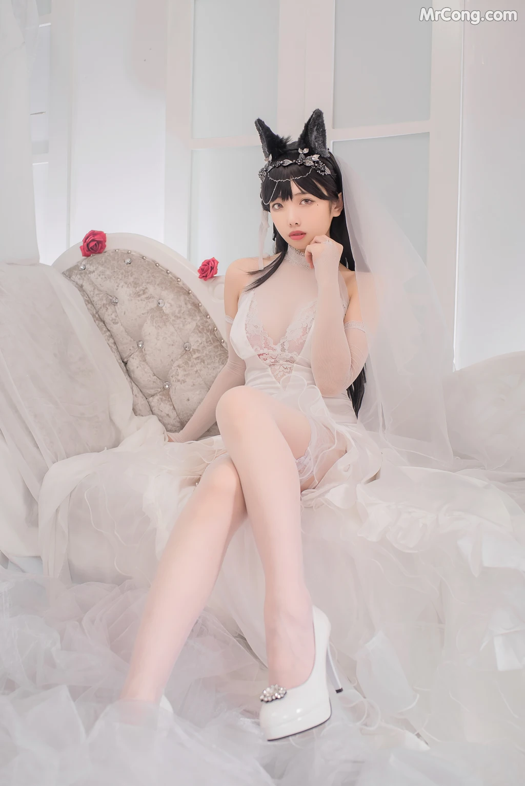 Coser@雯妹不讲道理 No.021: 爱宕花嫁 (32 photos)