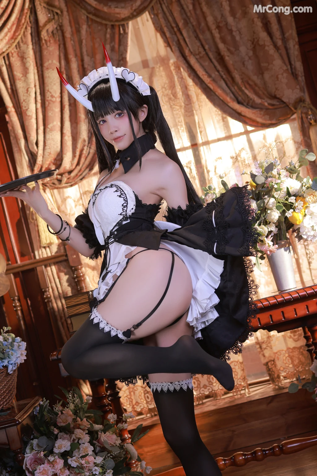 Coser@水淼Aqua Vol.129: AzurLane诺西罗女仆 (61 photos)
