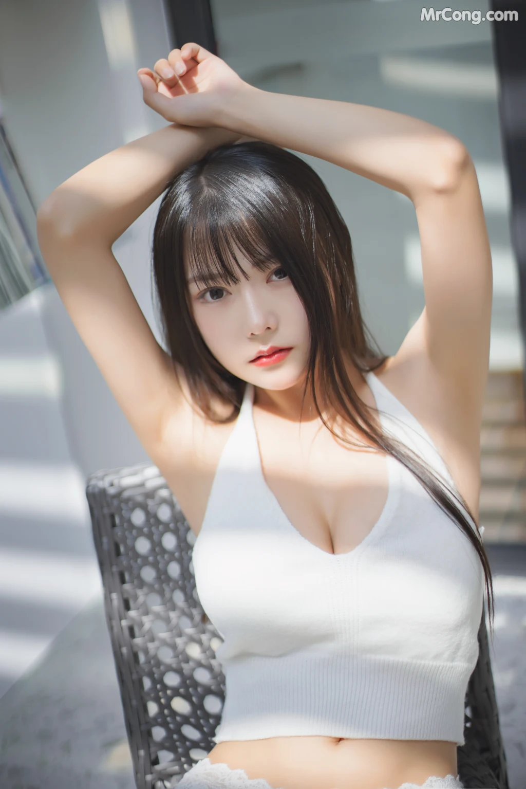 Coser@香草喵露露 No.040: 杨枝甘露 背心牛仔背带裤 (55 photos + 1 video) – Page 5