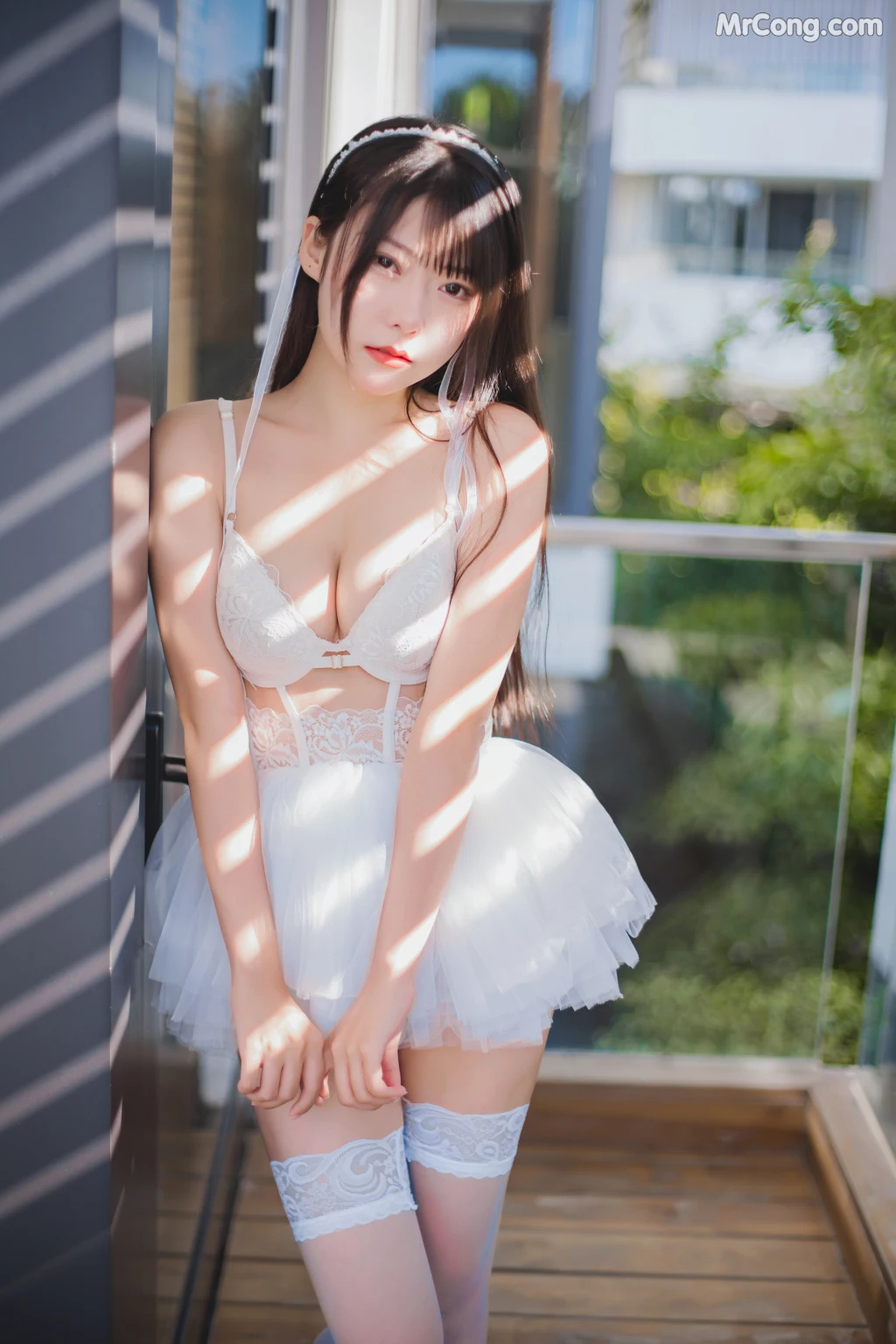 Coser@香草喵露露 No.041: 杨枝甘露 白色纱裙 (48 photos + 1 video)
