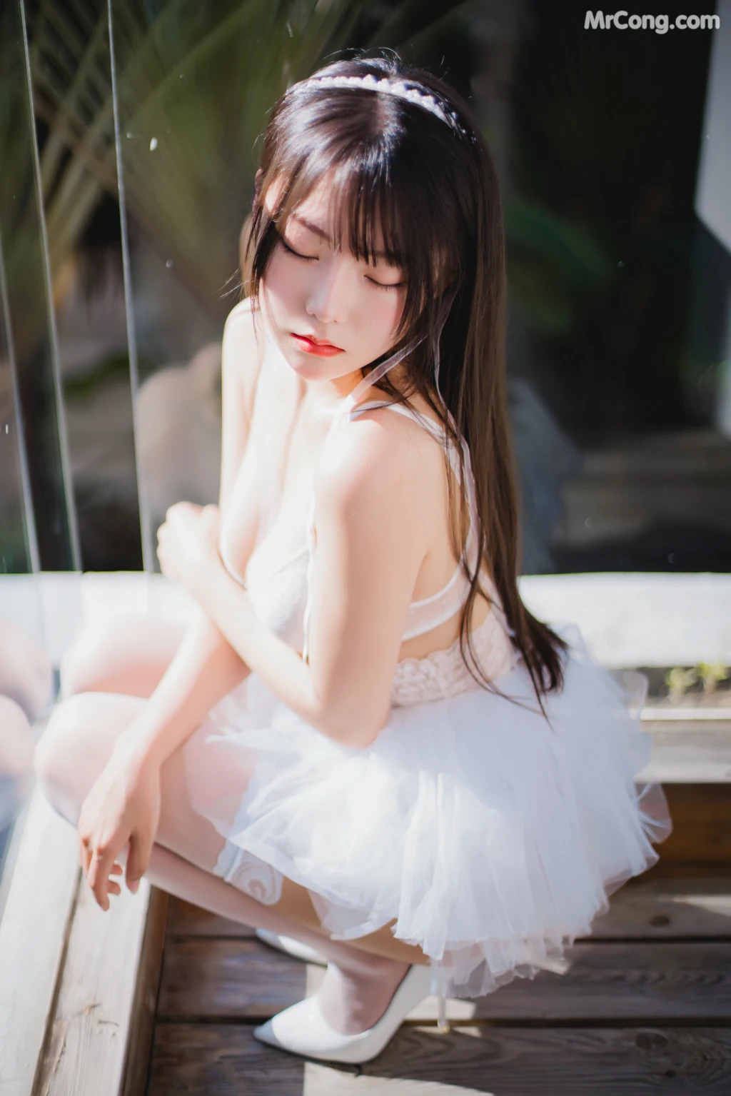 Coser@香草喵露露 No.041: 杨枝甘露 白色纱裙 (48 photos + 1 video) – Page 4