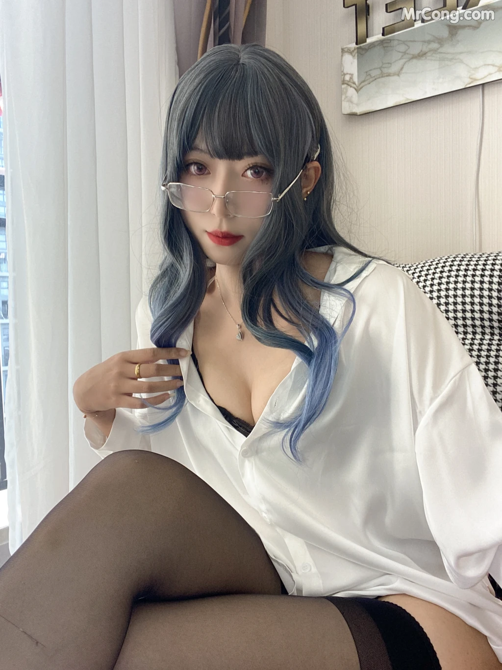 Coser@Money冷冷 No.19: 衬衫裙 (84 photos + 2 videos)