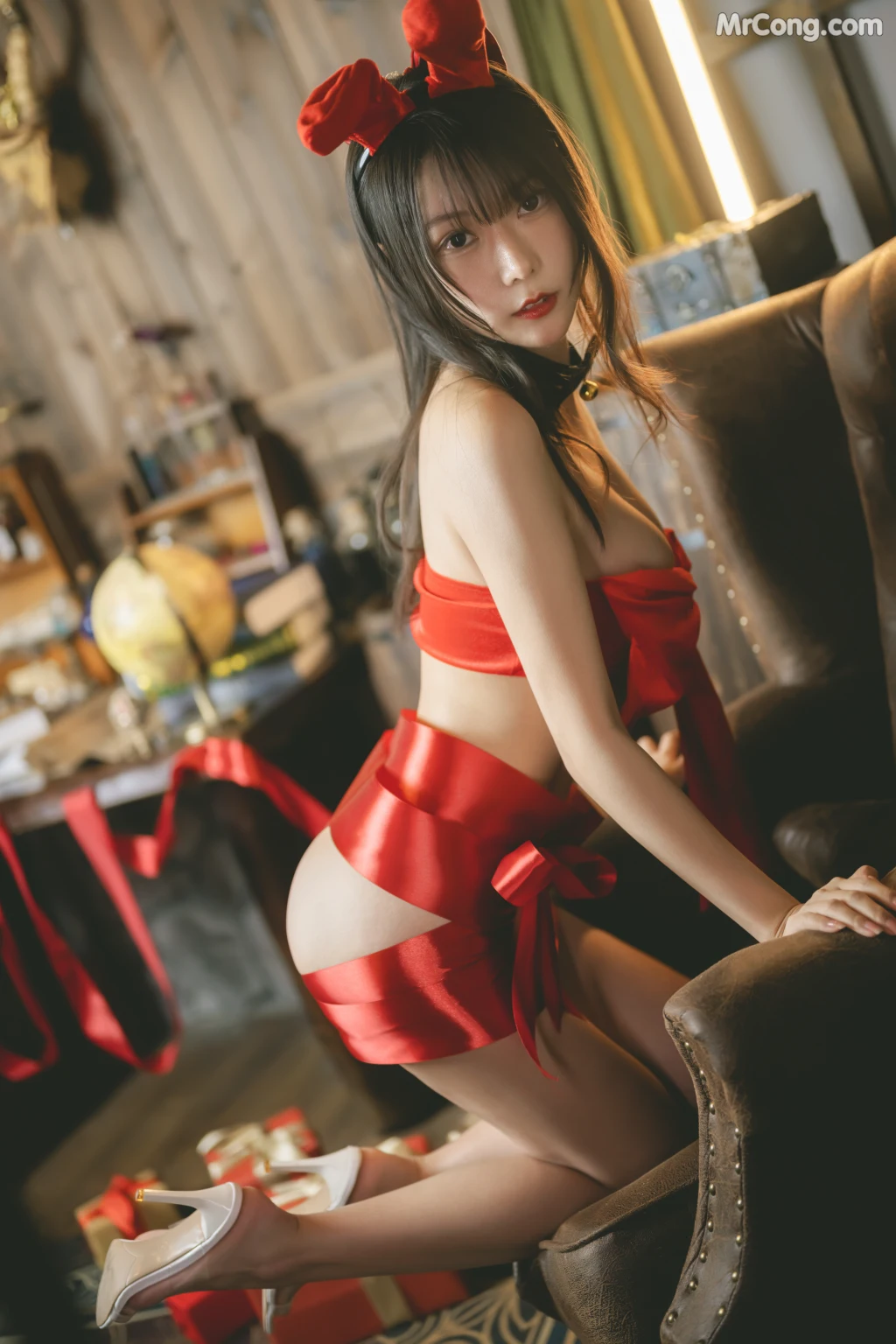 Coser@香草喵露露 No.42: 杨枝甘露 红色丝带礼物 (54 photos + 1 video) – Page 6