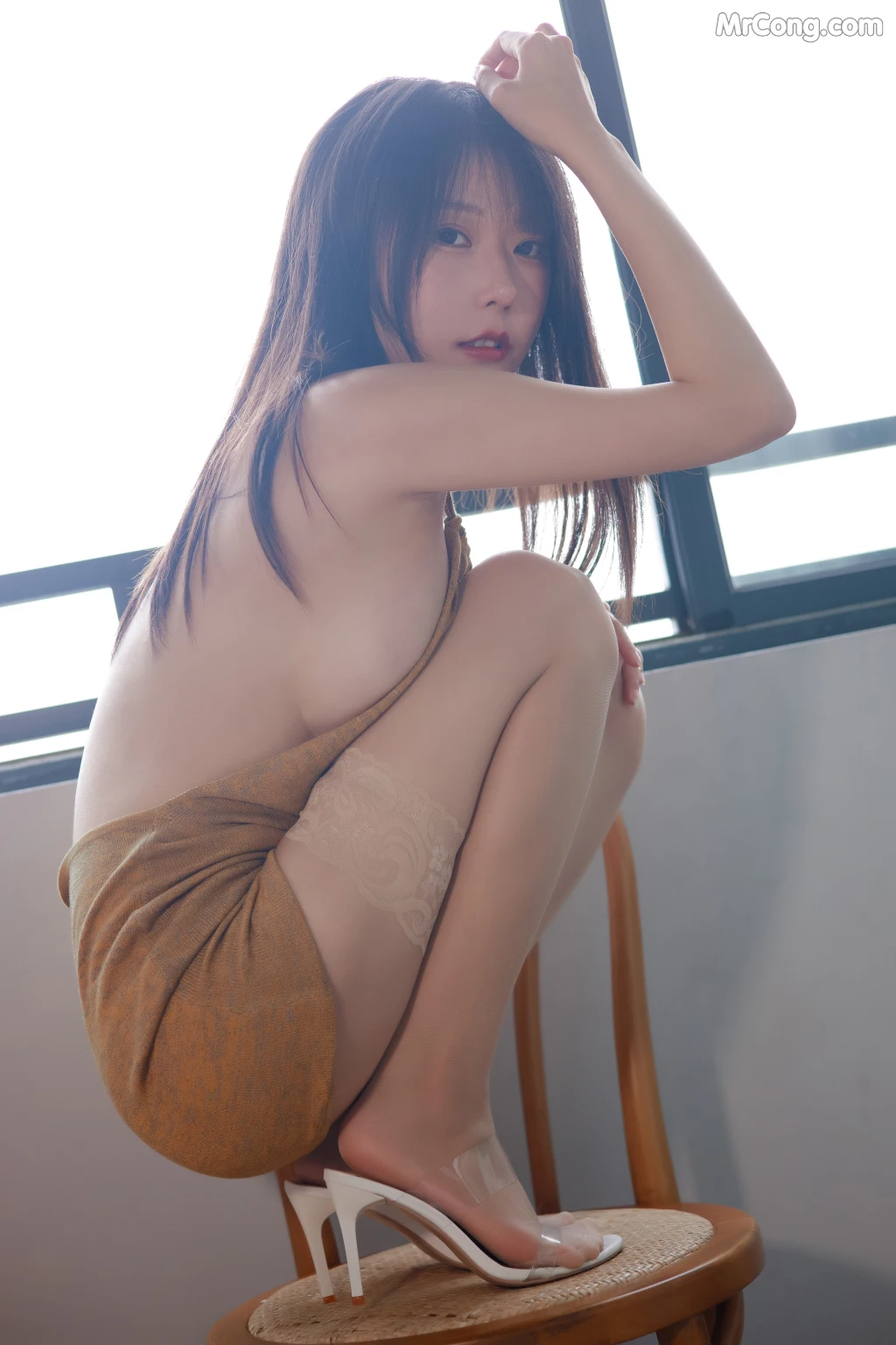 Coser@香草喵露露 No.045: 杨枝甘露 露背裙裙 (54 photos + 1 video)
