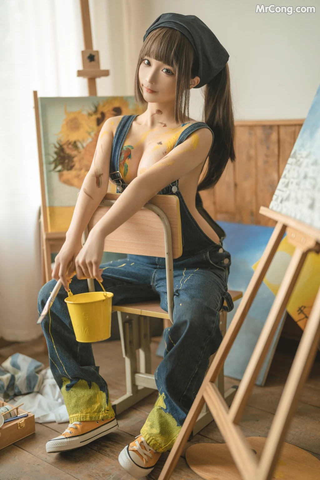 Coser@蠢沫沫 (chunmomo): 小画家 (Small Painter) (110 photos) – Page 8