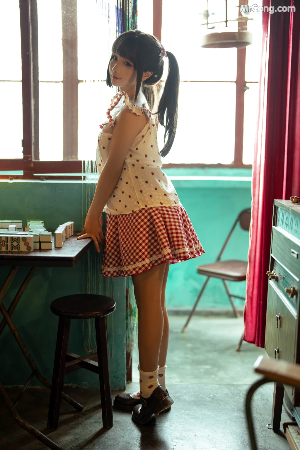 Coser@蠢沫沫 (chunmomo): 红格子 (Red Box) (118 photos) – Page 2
