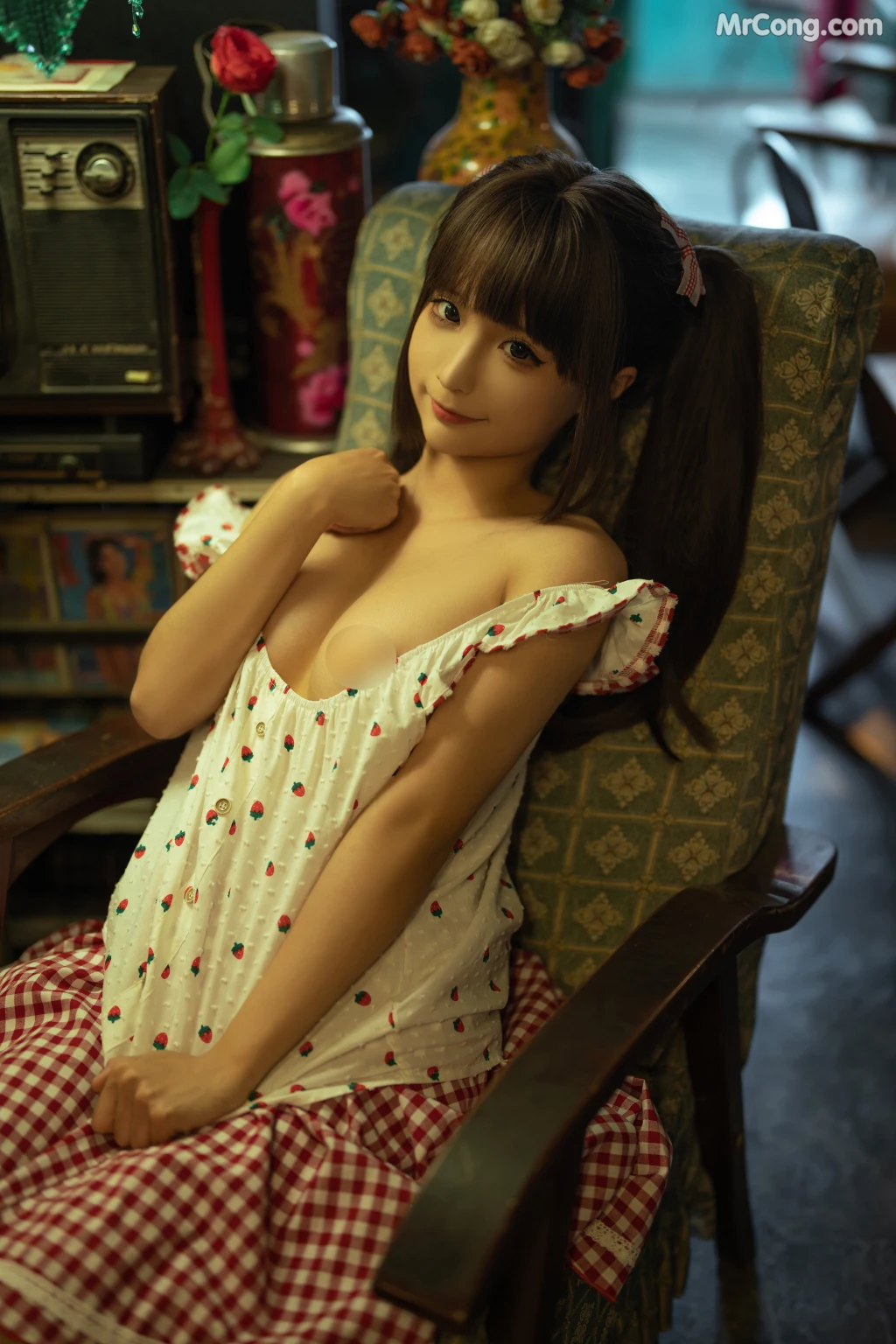 Coser@蠢沫沫 (chunmomo): 红格子 (Red Box) (118 photos) – Page 3