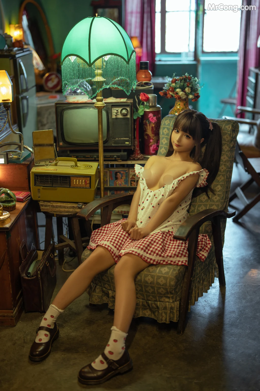 Coser@蠢沫沫 (chunmomo): 红格子 (Red Box) (118 photos) – Page 3