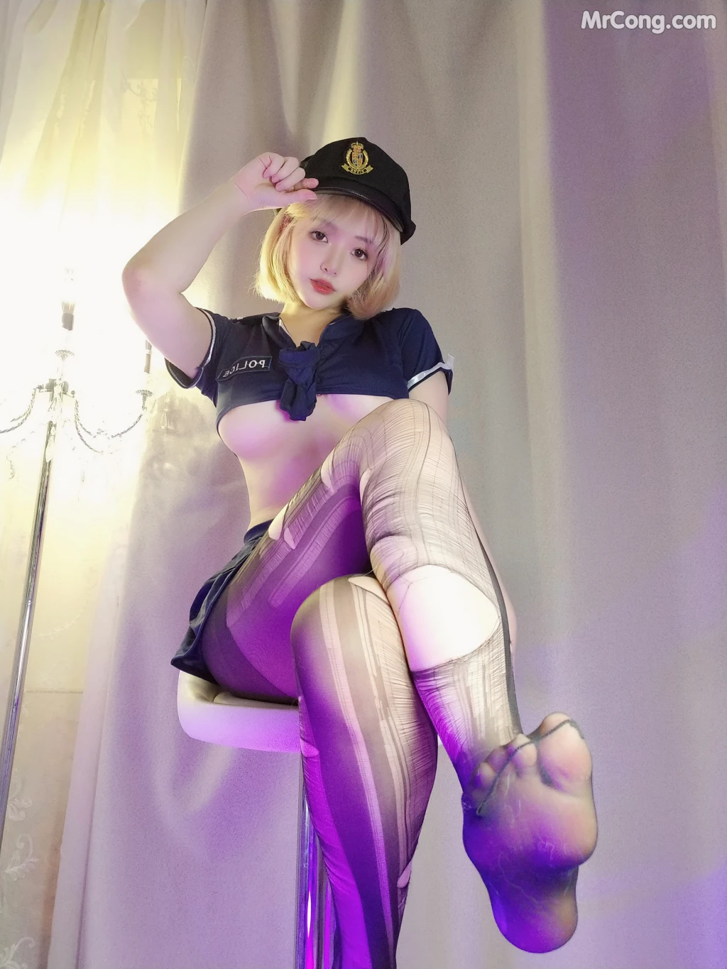 Coser@雯妹不讲道理 No.067: 三月大礼包 女警 (34 photos + 3 videos)